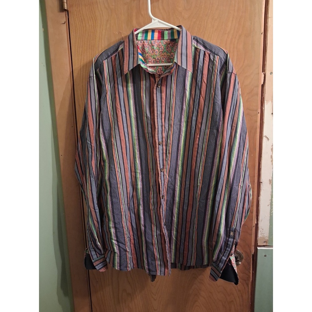 Robert Graham Designer Designer Mensware Luxury Button Down Shirt Gold...